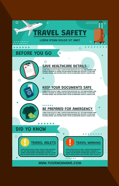 Vector traveling safety poster template