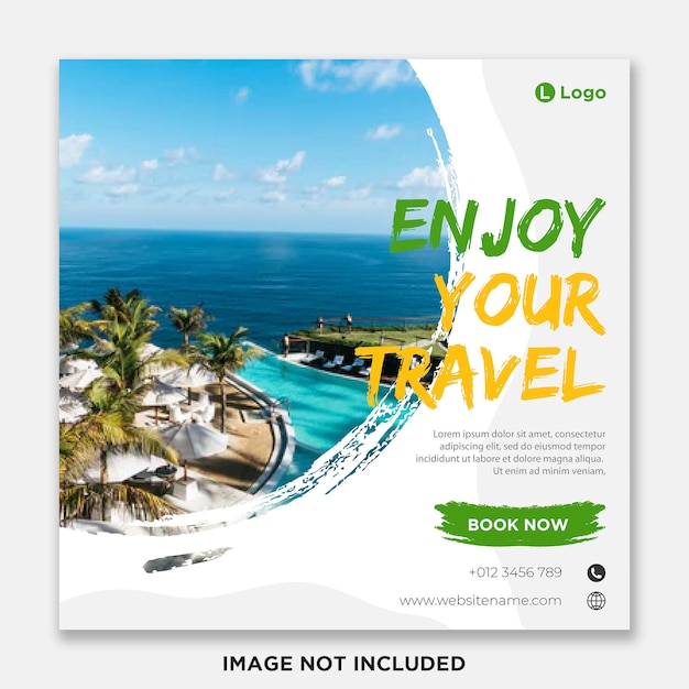 Traveling social media banner template