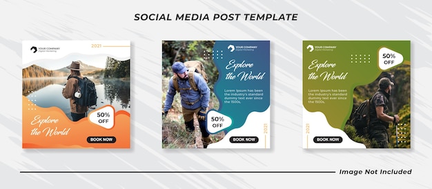 Traveling social media banner template