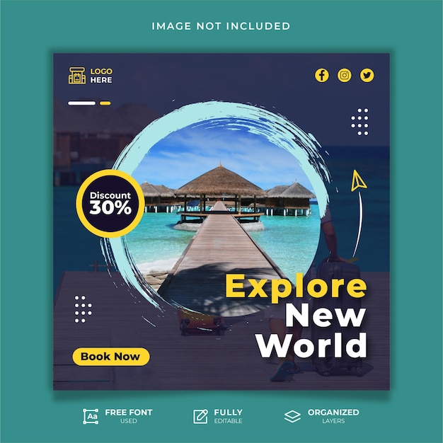 Traveling social media post template