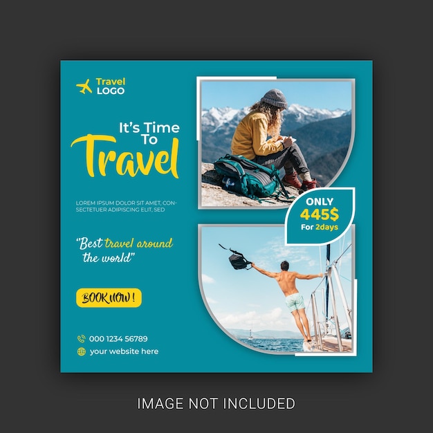 Traveling social media post template