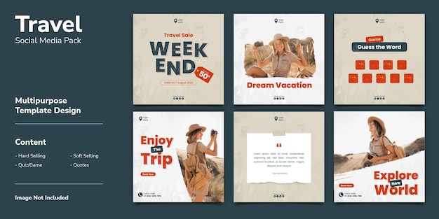 Traveling social media post template