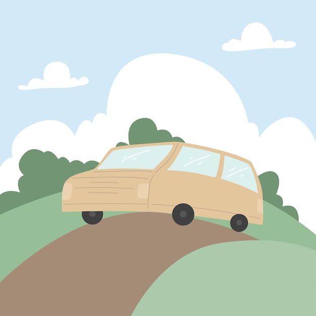 Vector traveling with car template design