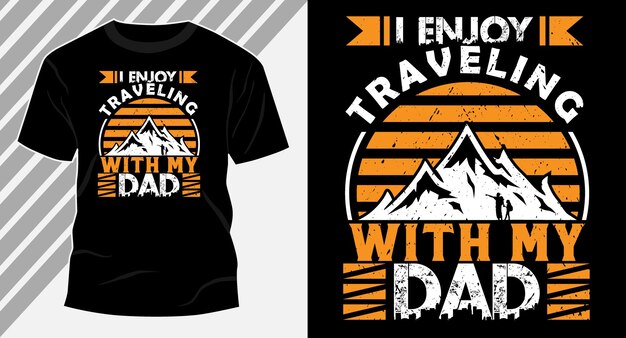 Vector traveling with dad tshirt design vector