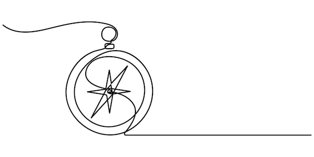 traveller compass of different design single one line drawing equipment for exploration