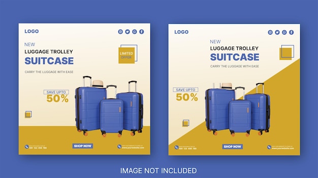 travelling bag sale social media post template