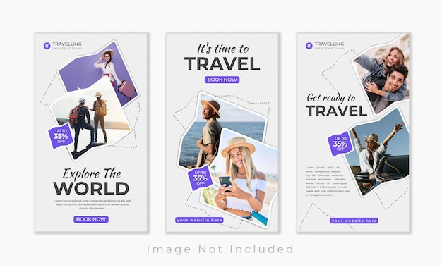 Travelling instagram stories set