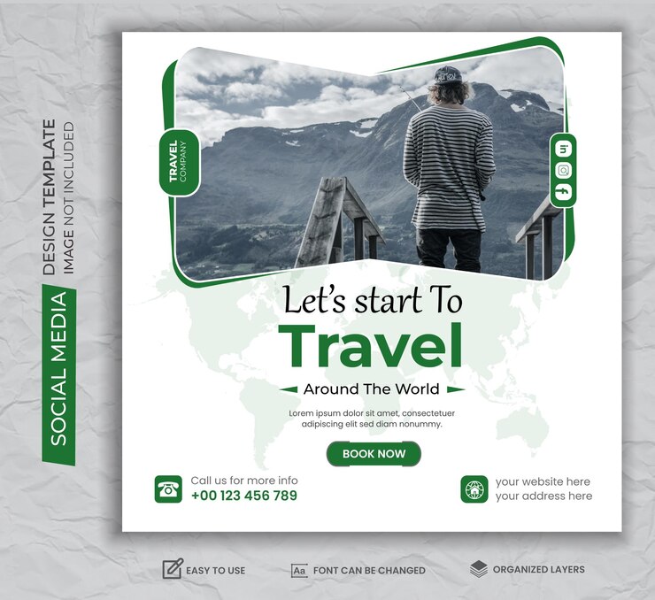 Travelling social media post design