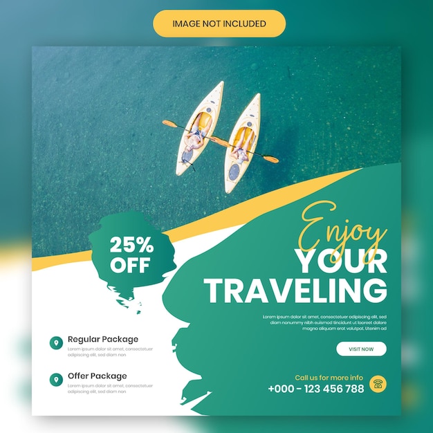 Travelling social media post template