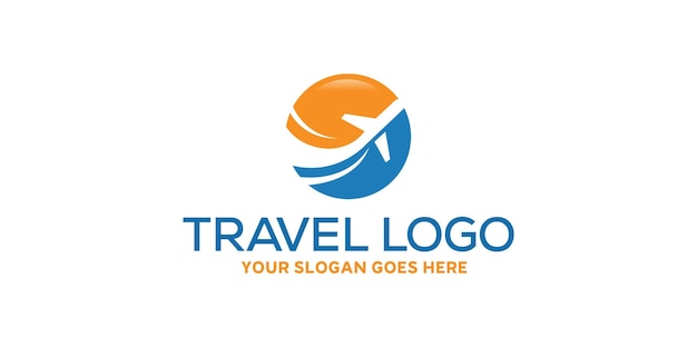 Travelplanevettorelogodesignmodello