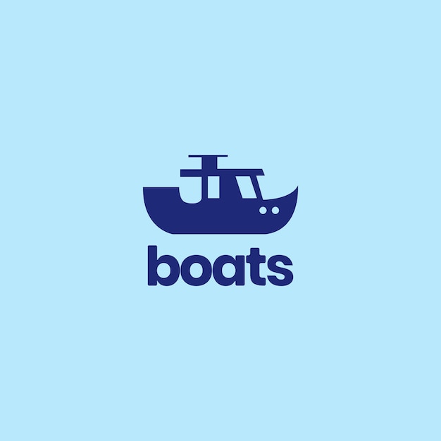 Trawler boat sailor ocean sailing fishing minimal isolated logo design vector icon illustration template