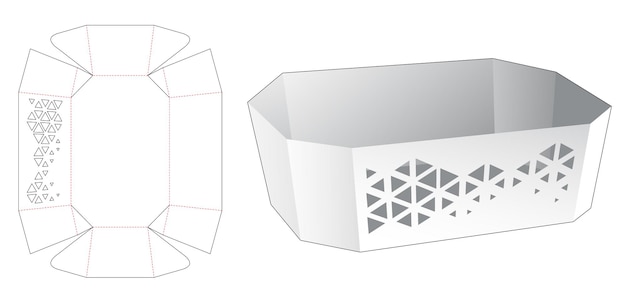 스텐실 삼각형 다이 컷 템플릿이 있는 트레이
