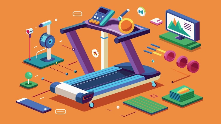 Vector treadmill vector graphics illustration eps source file format lossless scaling icon design
