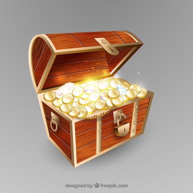 Vector treasure box in realistic style