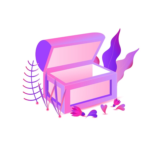 Vector treasure chest art illustration vector