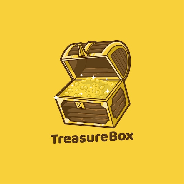 Vector treasure chest box houten piraat