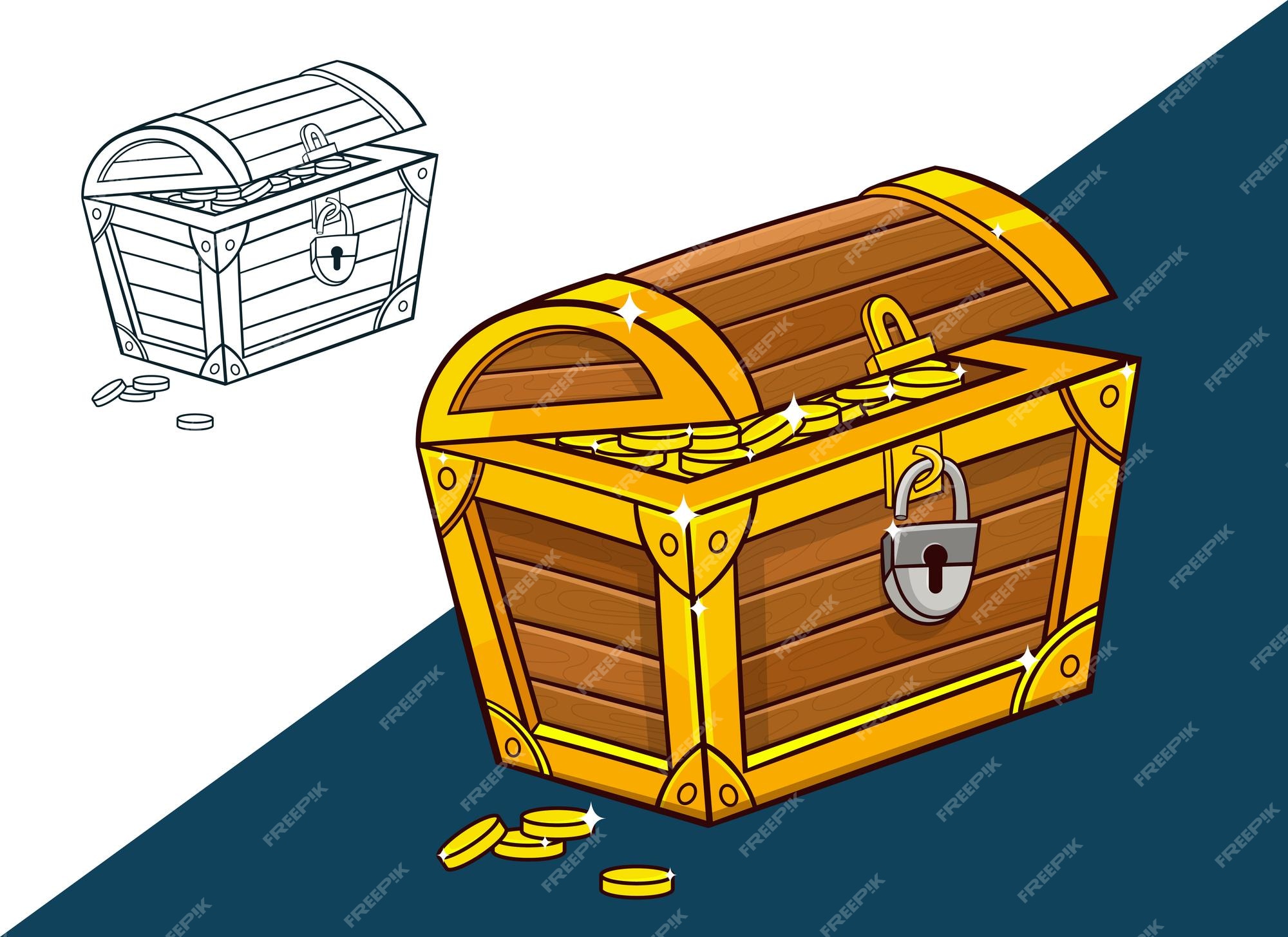 Treasure Chest Vector Art & Graphics