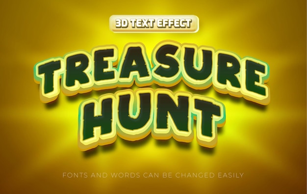Treasure hunt 3d editable text effect style