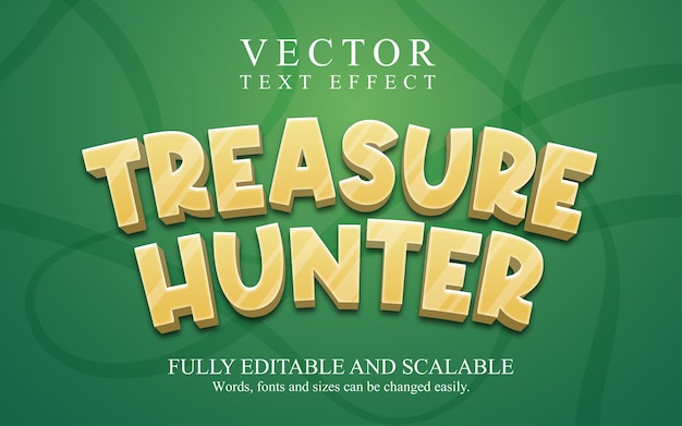 Treasure hunter 3d editable text effect