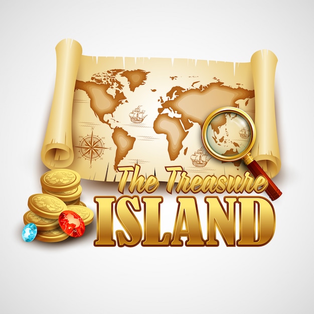 Treasure island kaart illustratie