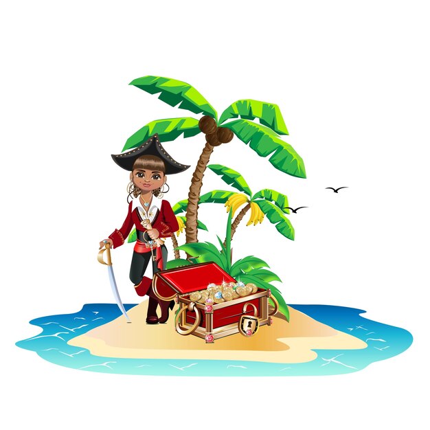 Остров сокровищ с девушкой-пиратом