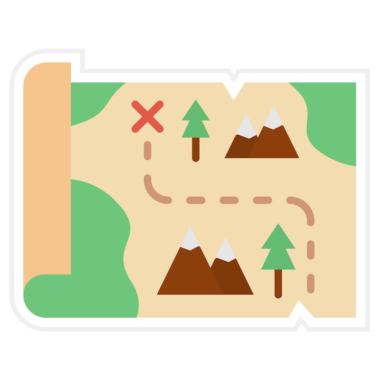 Vector treasure map icon vector image can be used for history