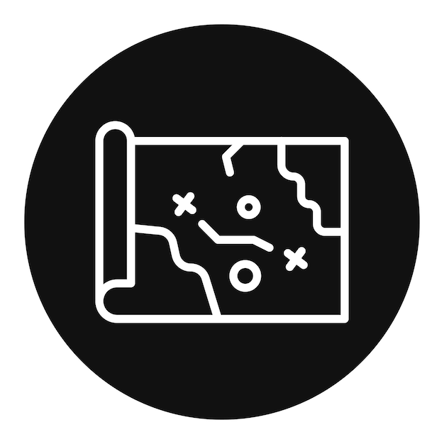 Векторное изображение иконки карты сокровищ может быть использовано для Океана