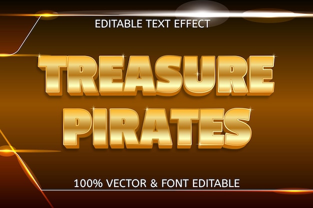 Роскошный редактируемый текстовый эффект в стиле сокровищ пиратов
