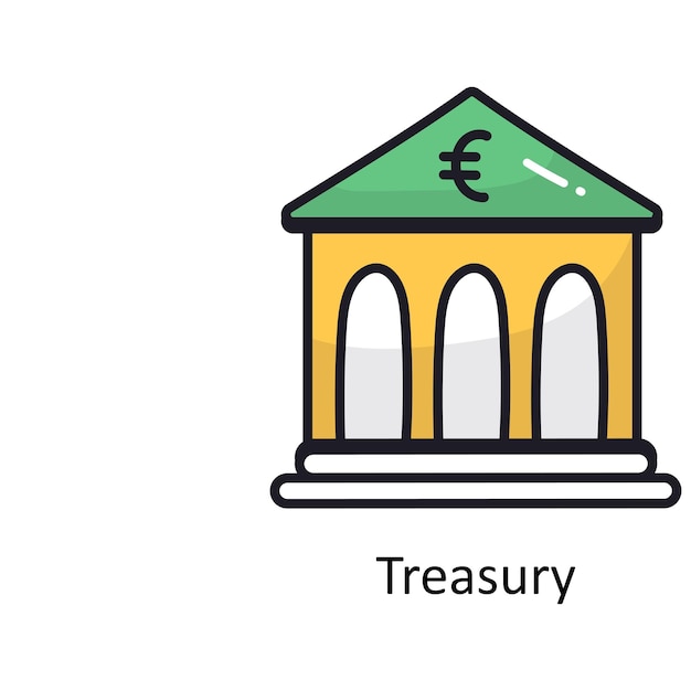 Treasury vector outline doodle Design illustration Symbol on White background EPS 10 File