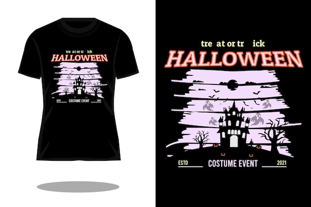 Treat or treat halloween retro vintage t shirt design