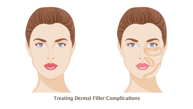 Vector treating permanent dermal filler complications