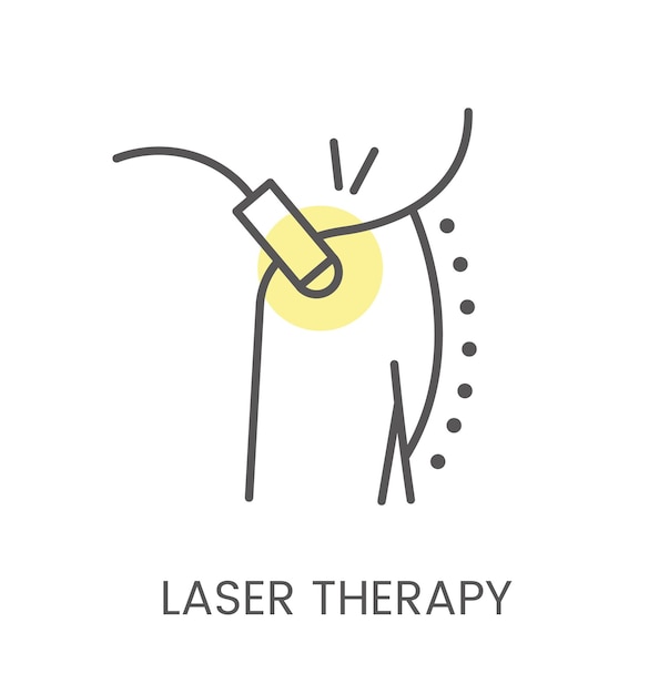 레이저 치료 라인 벡터 아이콘으로 치료