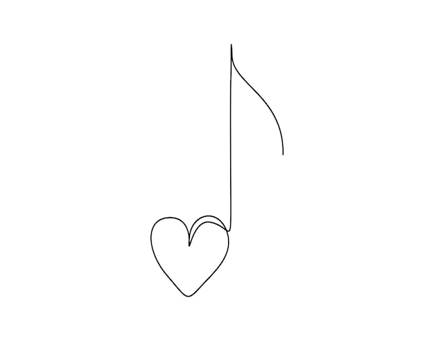 トレブルクリーフ連続一線描画ベクトルイラスト プレミアムベクトル
