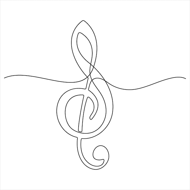 トレブルクリーフ音楽の連続的なオンライン描画ベクトルイラスト