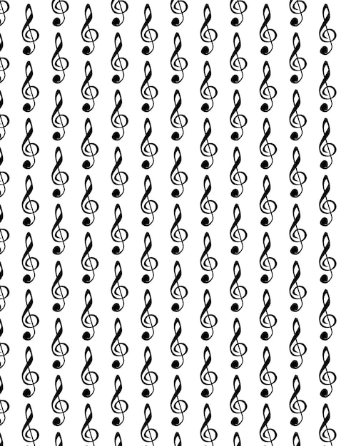 Vector treble clef pattern isolated background