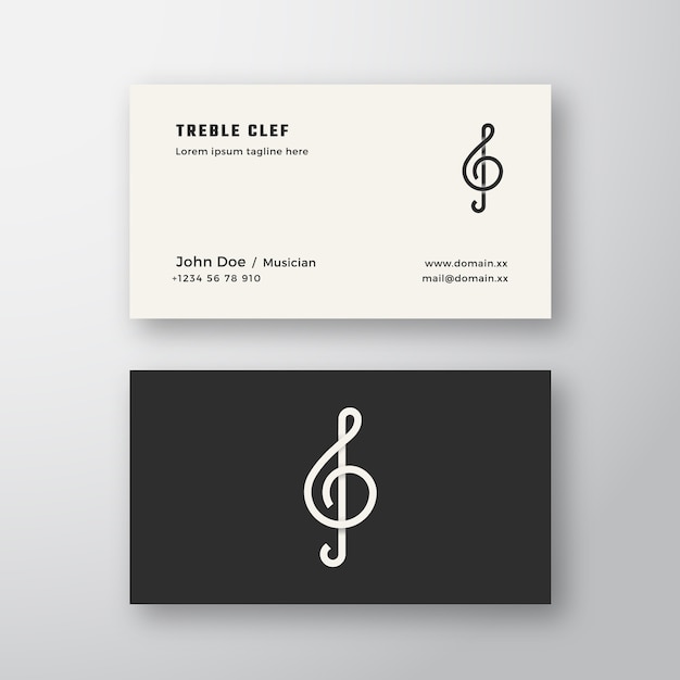 Treble clef sign logo astratto