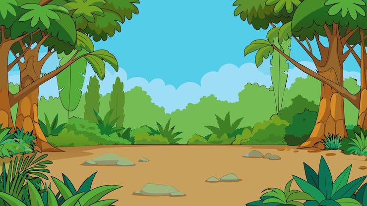 Vector tree 2d animation style vector design and background
