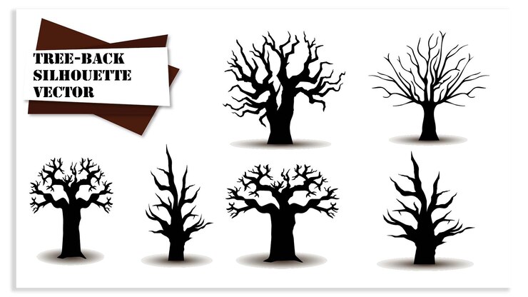 Vector tree back silhouette vector