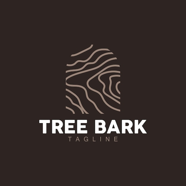 Логотип коры дерева Дерево Дерево Простая текстура Векторный дизайн Иллюстрация символа