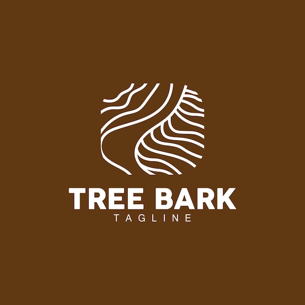 Tree Bark Logo Wood Tree Simple Texture Vector Design Symbol Illustration