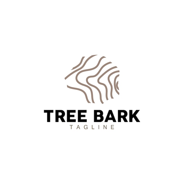 Логотип коры дерева Дерево Дерево Простая текстура Векторный дизайн Иллюстрация символа