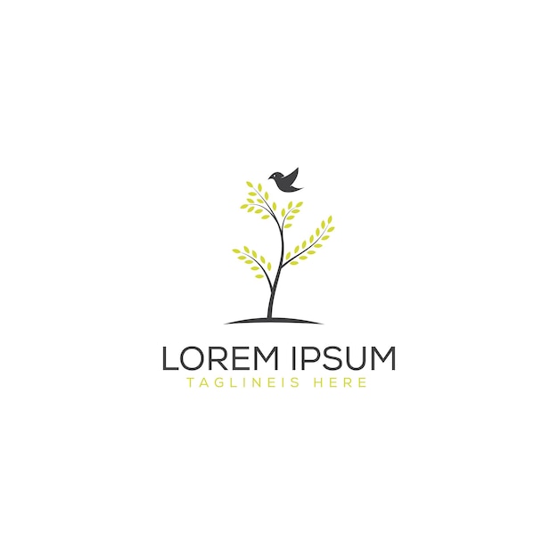 Tree bird logo design