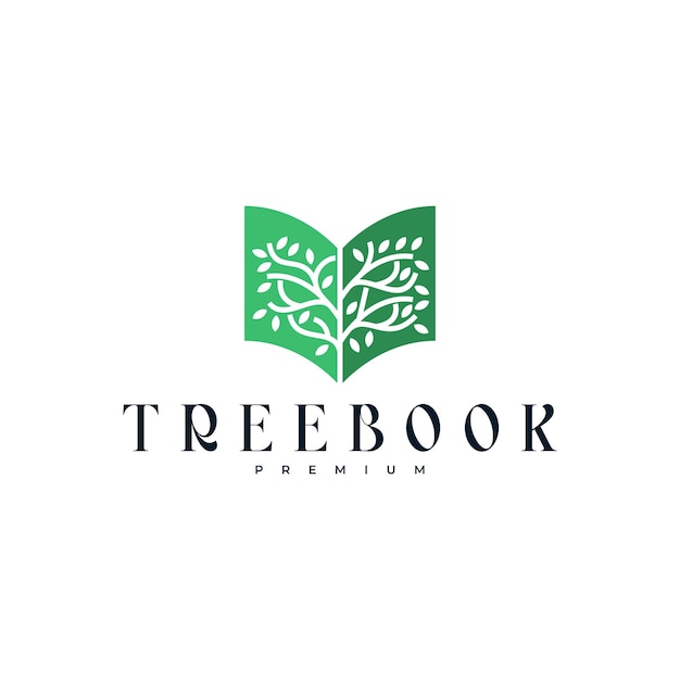 TREE BOOK LEAF LOGO VECTOR ICON ILLUSTRATION