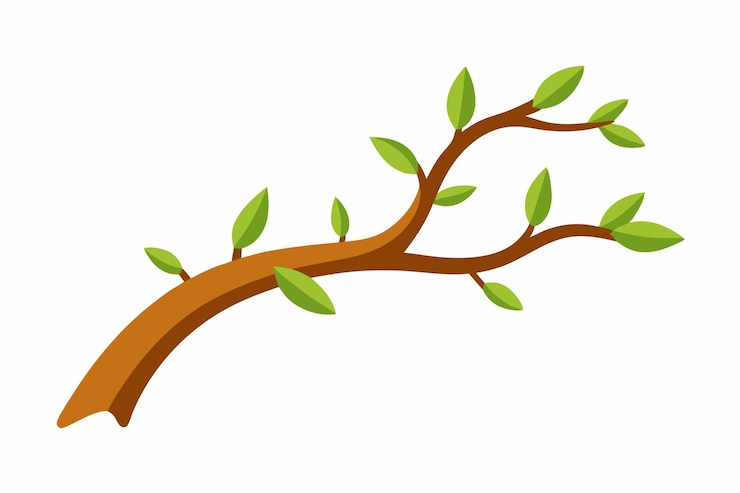 Vector tree branch clipart vector icon sticker illustration
