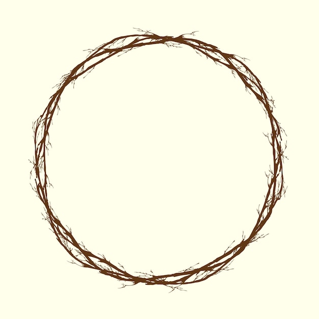 Tree branch lines circle frame