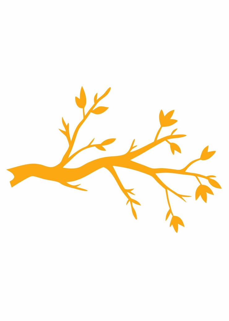 Vector tree branch silhouette vector on white background
