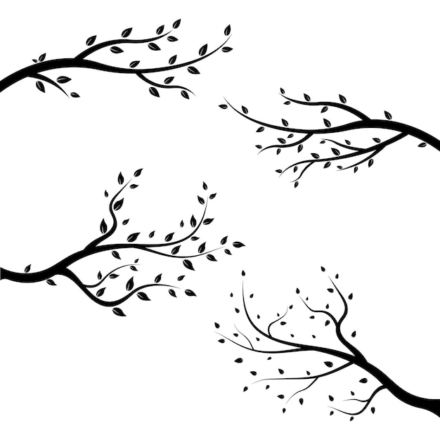 Tree branch vector ilustration design template