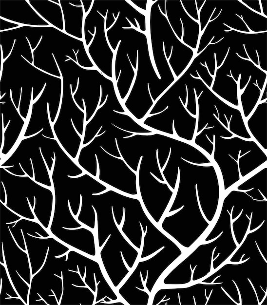 Vector tree branches colorless seamless pattern creepy twigs vector