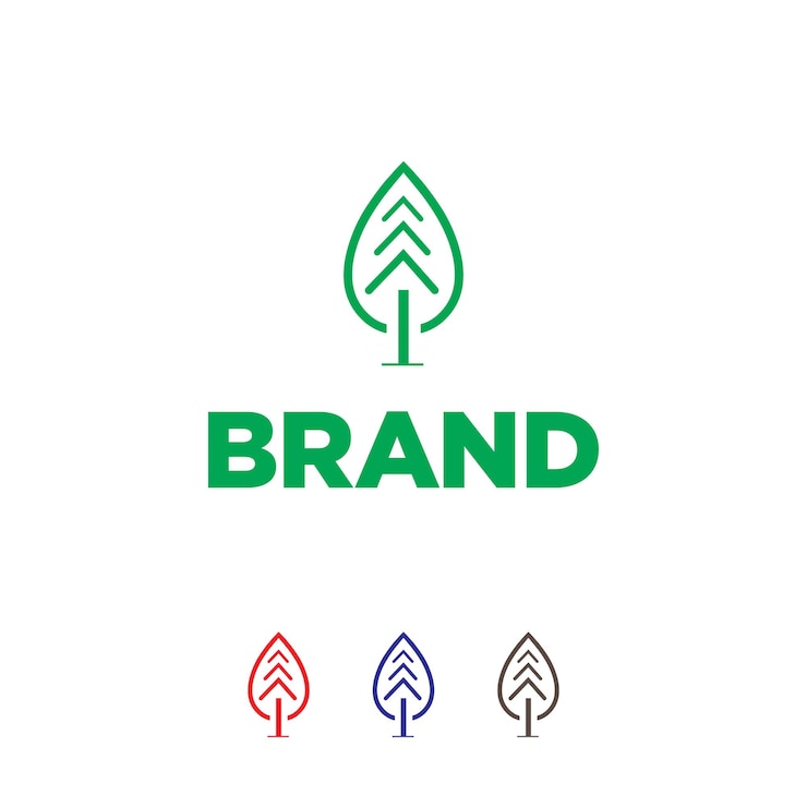 Vector tree brand minimalist vector logo design