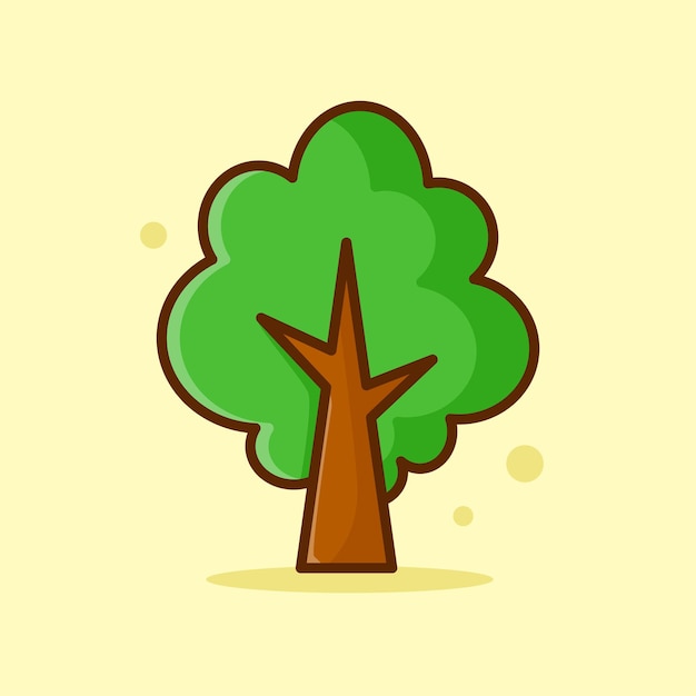 Vector tree cartoon vector illustration good used for sticker logo icon clipart etc